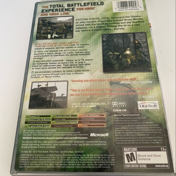 XBOX Game Lot of 2 Tom Clancy’s Ghost Recon & Splinter Cell Pandoras Tomorrow - Picture 6 of 9